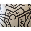 Cojín blanco y negro Keith Haring