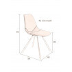 Chaise design dutchbone velours gris