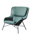ROCKWELL - Modern armchair in green fabric and steel