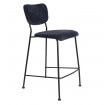Dark blue velvet counter stool Benson Zuiver