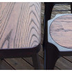 Dark wooden table top and seat
