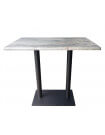 Table haute plateau aspect béton gris