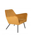 ALABAMA - Comfortable lounge chair in gold velvet