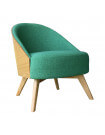 UMEA - Scandinavian armchair in green fabric and wood
