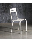 PRITY - Chaise en métal laqué blanc